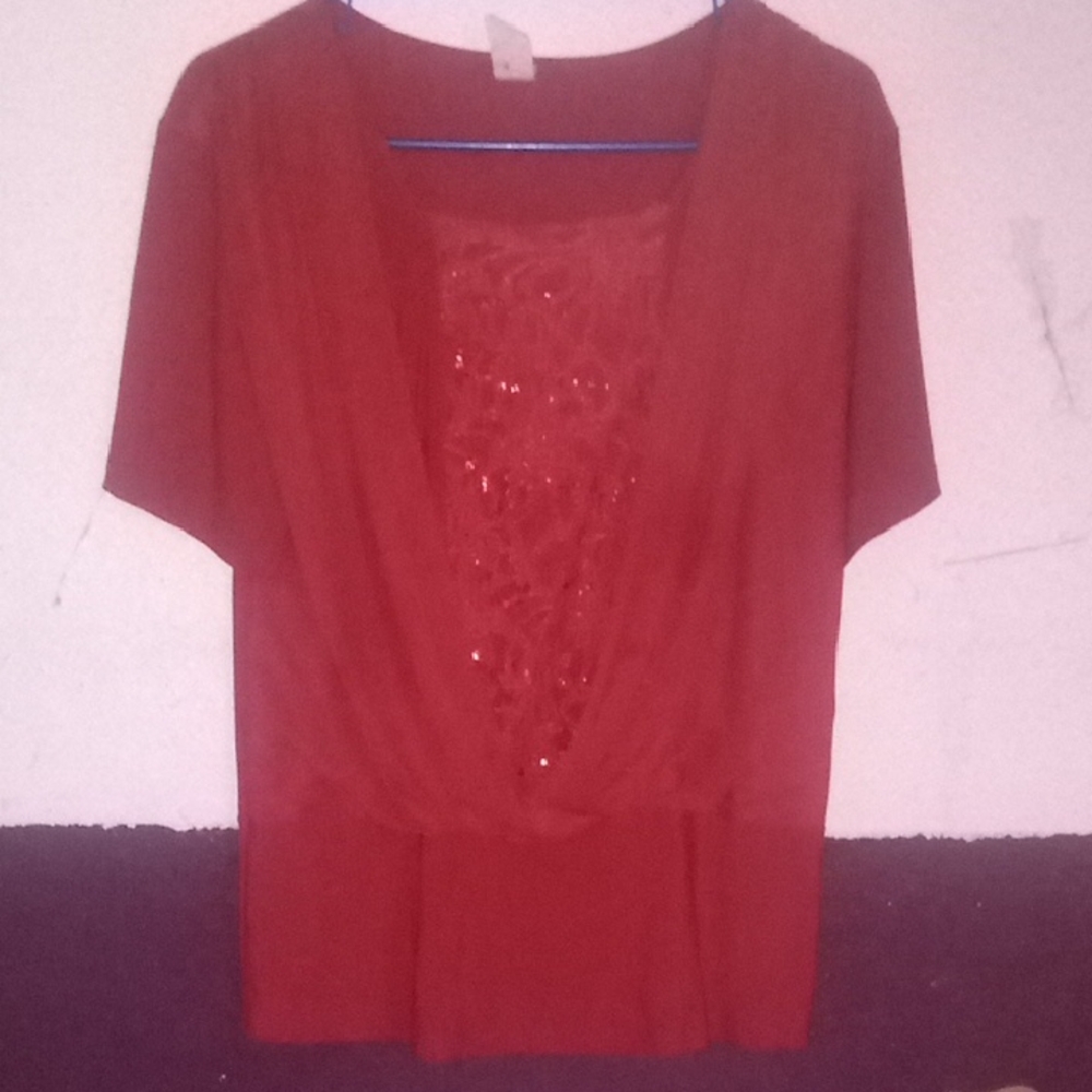 Chic Red Women's Blouse